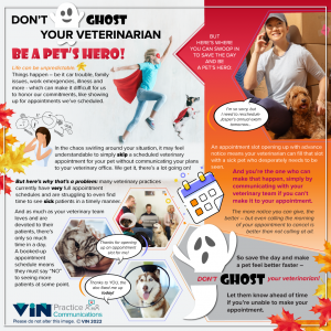 Don't Ghost Your Veterinarian